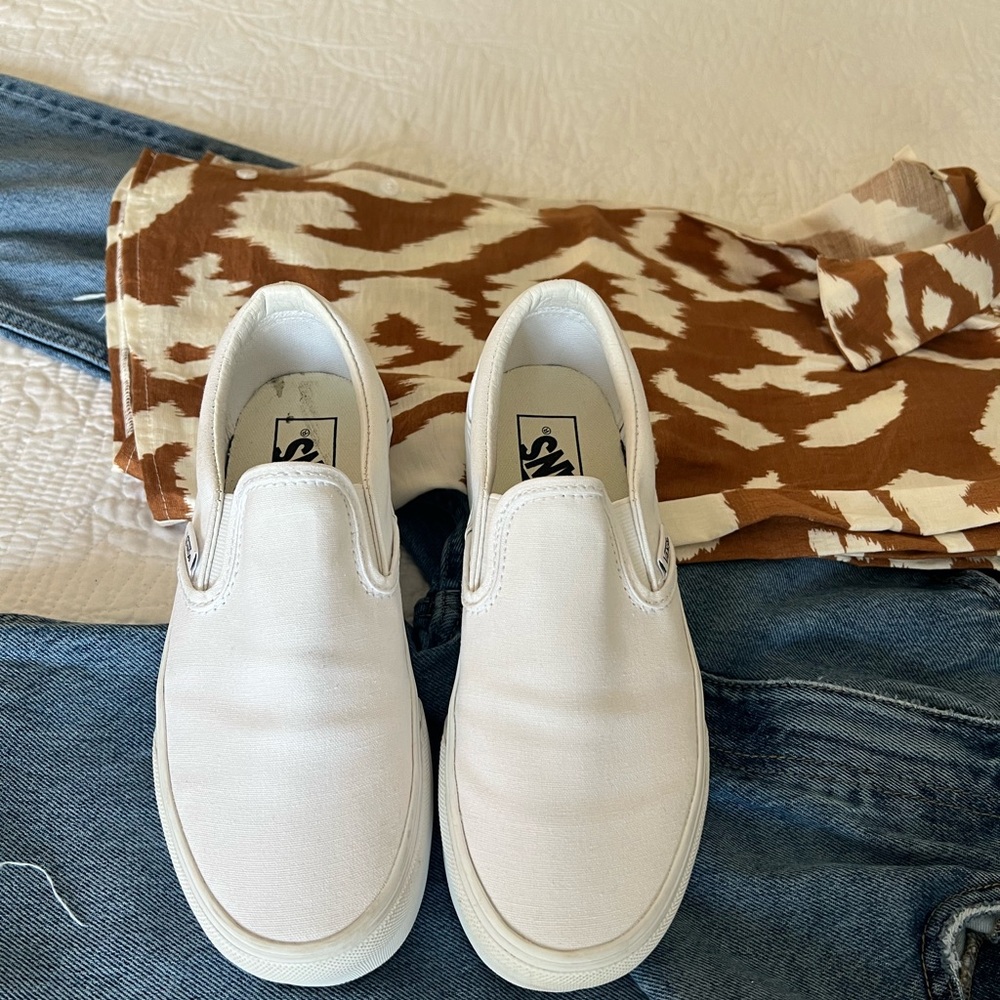 Vans Classic White Slip-On Sneakers